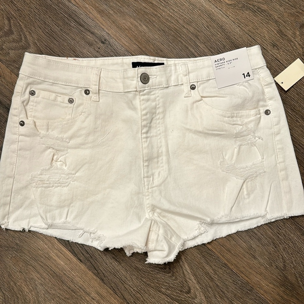 White denim shorts